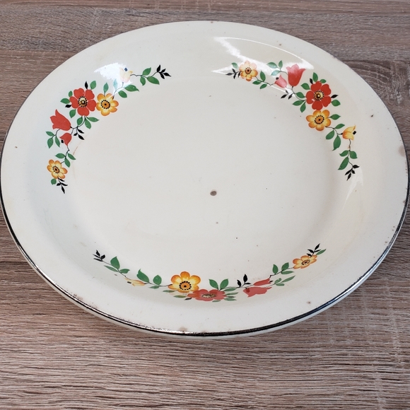 Vintage Other - 40s VINTAGE Floral Pie Serving Plate